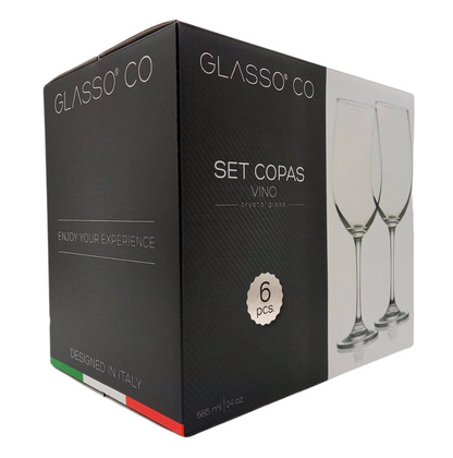 x Mayor Set Copa De Vino Cristal Glasso