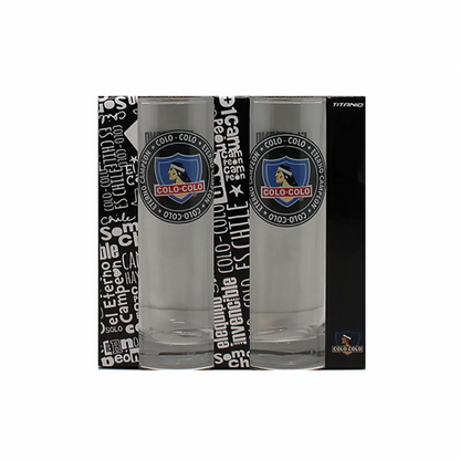 x Mayor Set 2 Vasos Pc Colo Colo