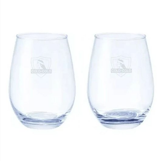 Set 2 Vasos Colo Colo