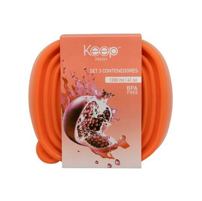 Hermeticos Apilables Pp 3 Pcs 1,2l Keep