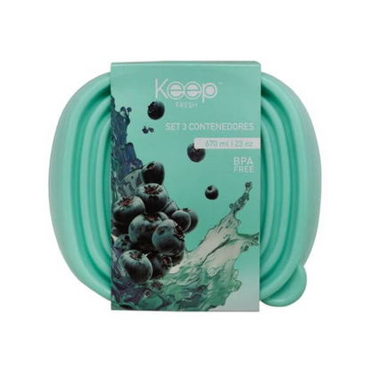 Hermeticos Apilables Pp 3 Pcs 950 Ml Keep