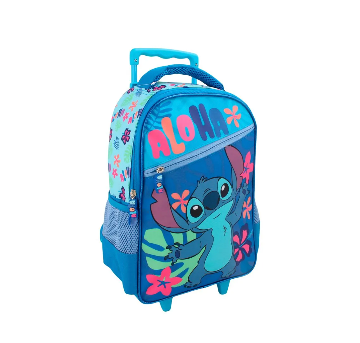 Set Mochila + Lonchera + Estuche Escolar con Ruedas Stitch
