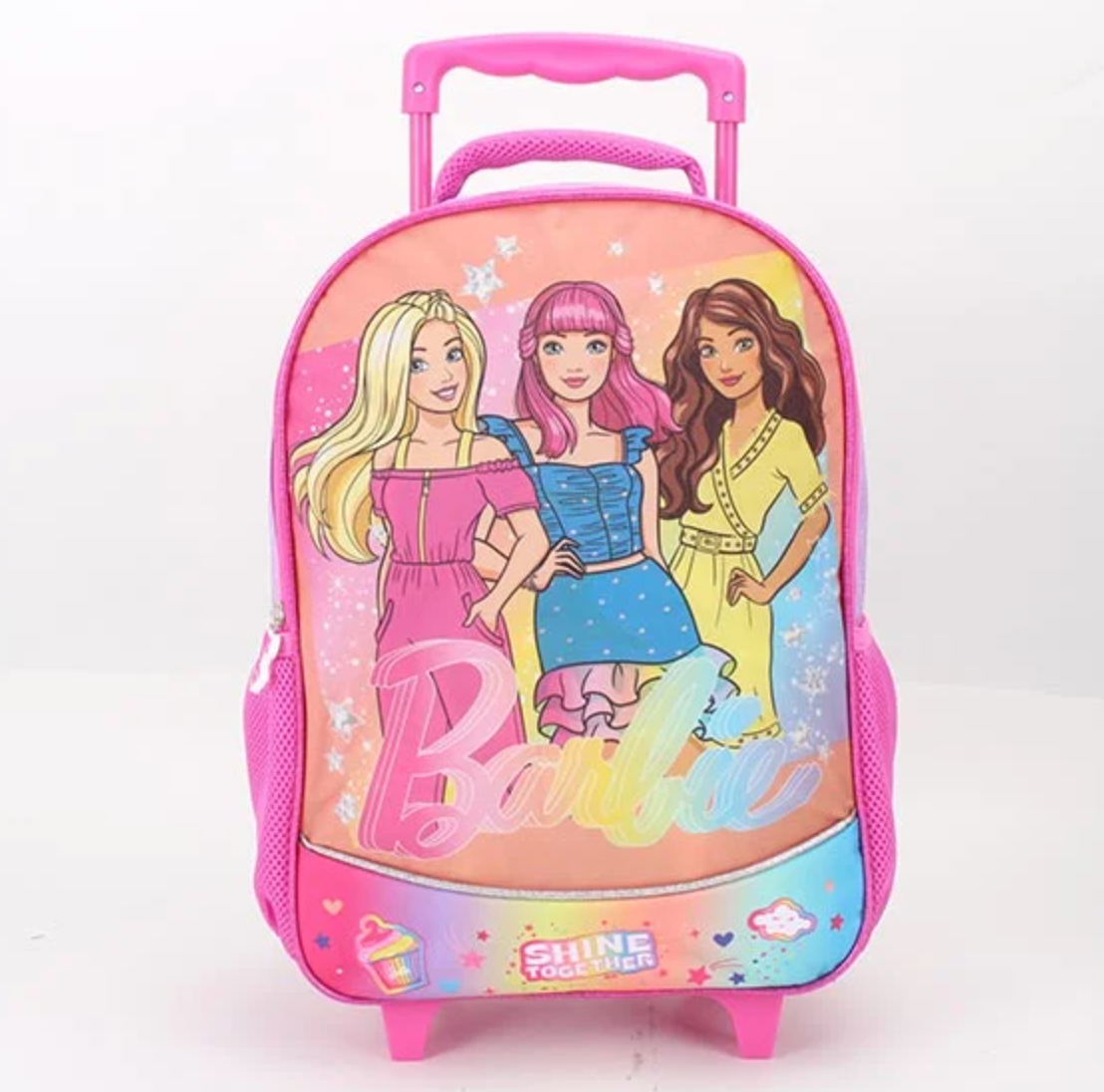 Mochila Infantil con Ruedas 15" Barbie Arcoiris