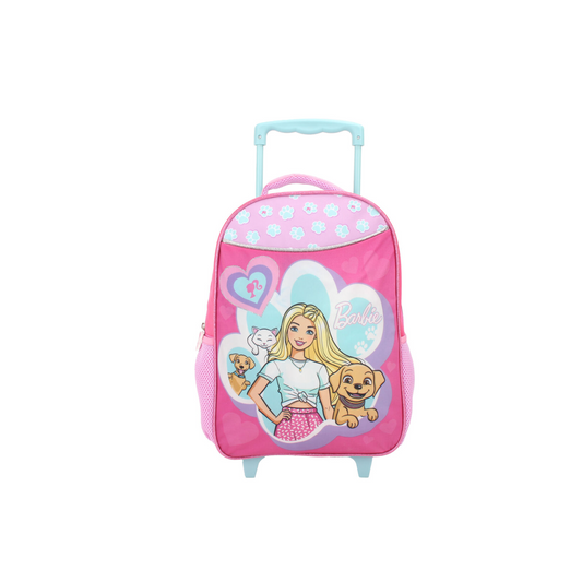 Mochila Infantil con Ruedas 15" Barbie Corazon