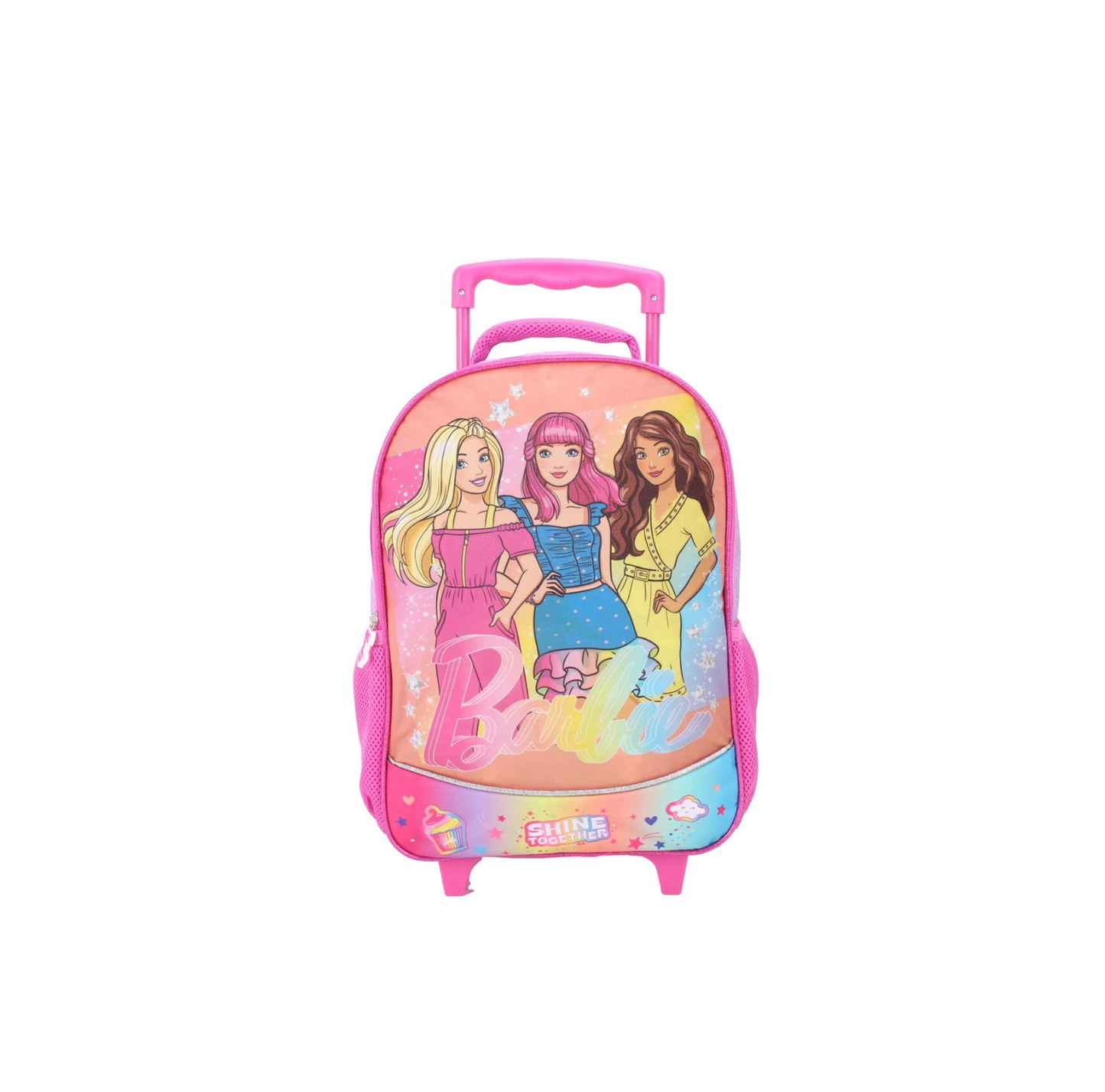 Mochila Infantil con Ruedas 15" Barbie Arcoiris