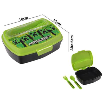 Portasandwich con Cubiertos Minecraft