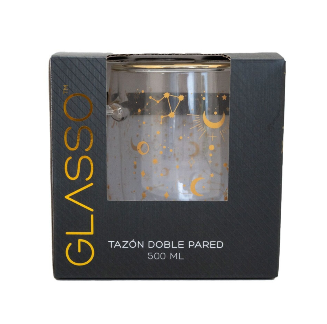Tazon Doble Pared 500ml Constelación Glasso