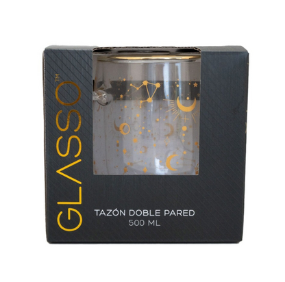 Tazon Doble Pared 500ml Constelación Glasso