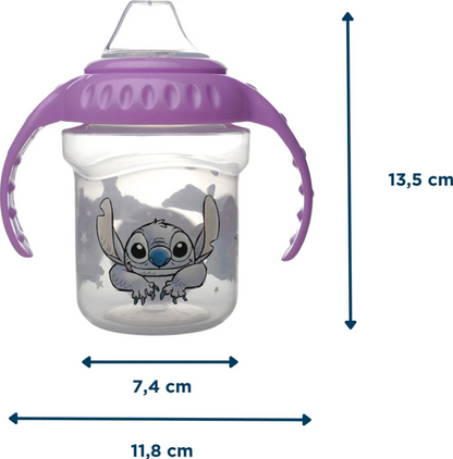 Vaso De Entrenamiento Con Asas Y Boquilla De Silicona 250ml Stitch