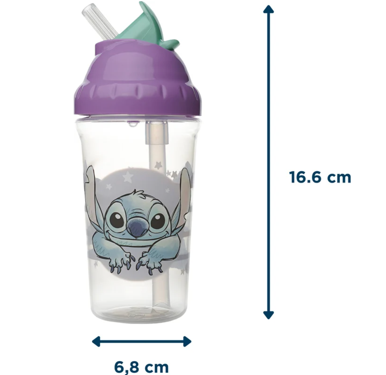 Vaso Con Bombilla Flexible 295ml Stitch