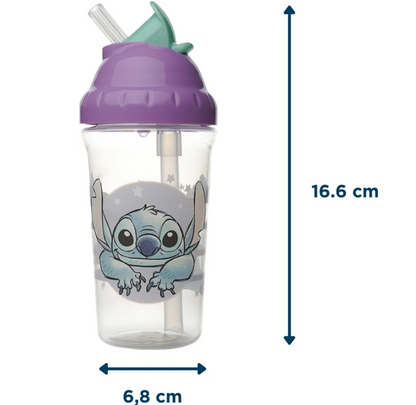 Vaso Con Bombilla Flexible 295ml Stitch