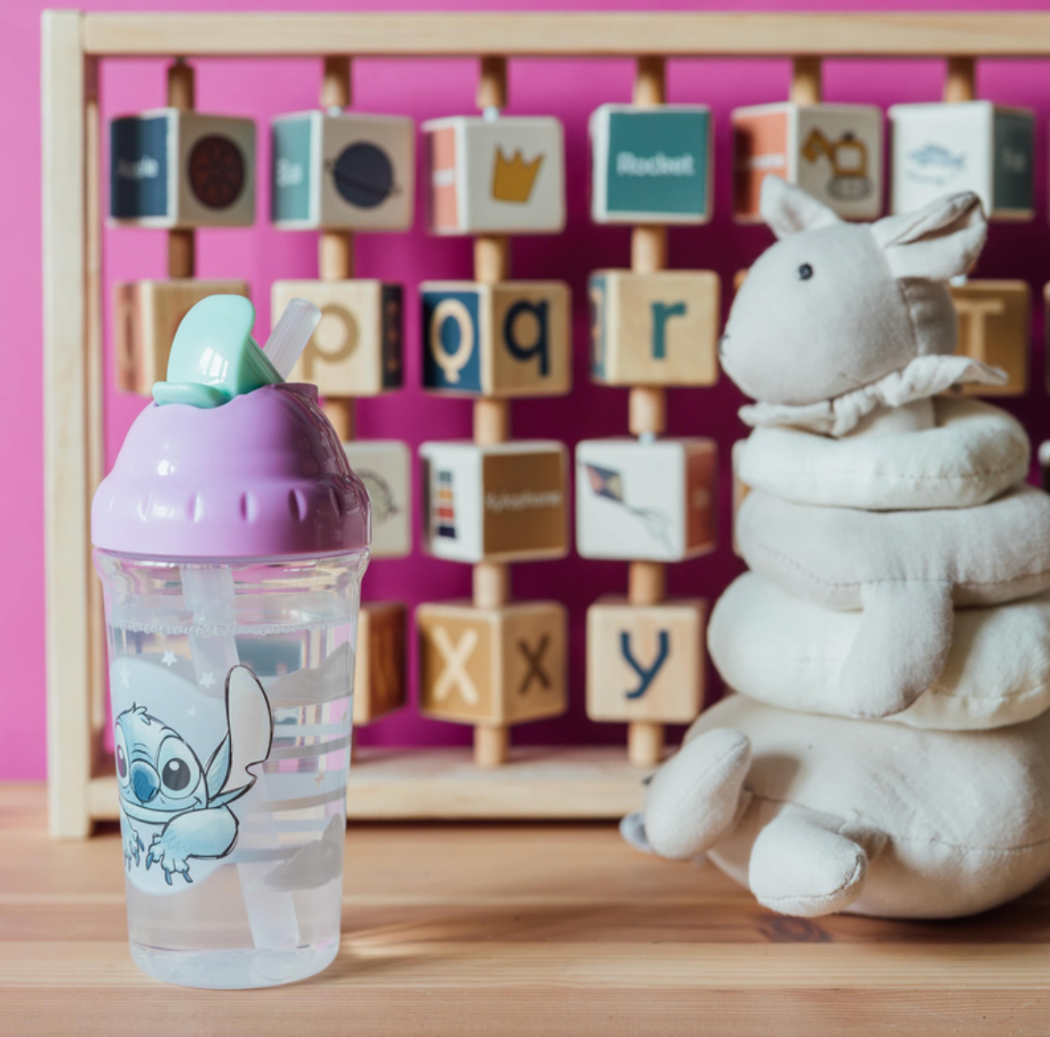 Vaso Con Bombilla Flexible 295ml Stitch