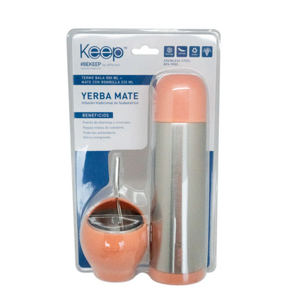 Set Mate + Termo Bala Keep Coral