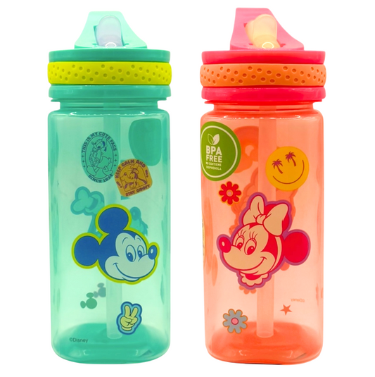 Botella Cuadrada 400ml Patch Mickey Minnie Disney