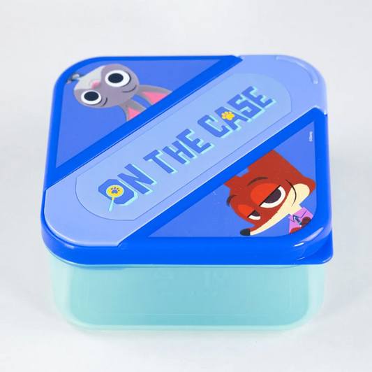 Hermetico 850ml + Cubiertos PP  Zootopia