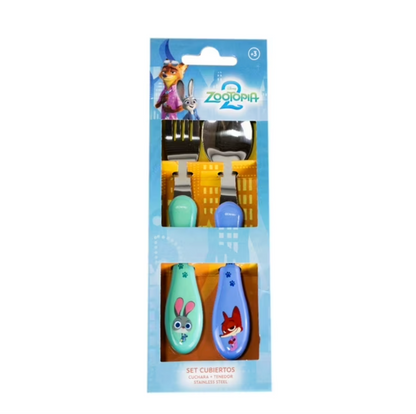 Set Cubiertos Metalicos Zootopia