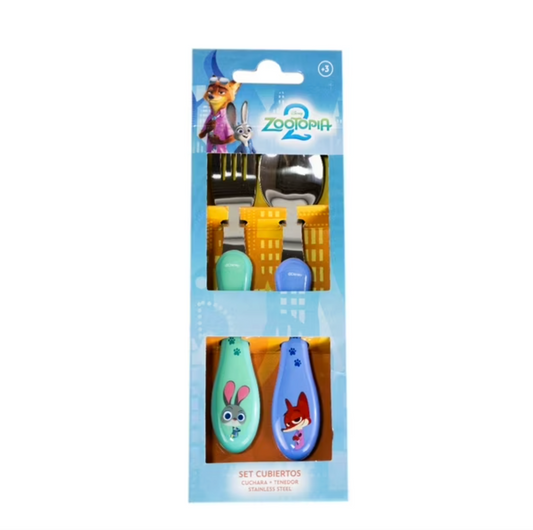 Set Cubiertos Metalicos Zootopia