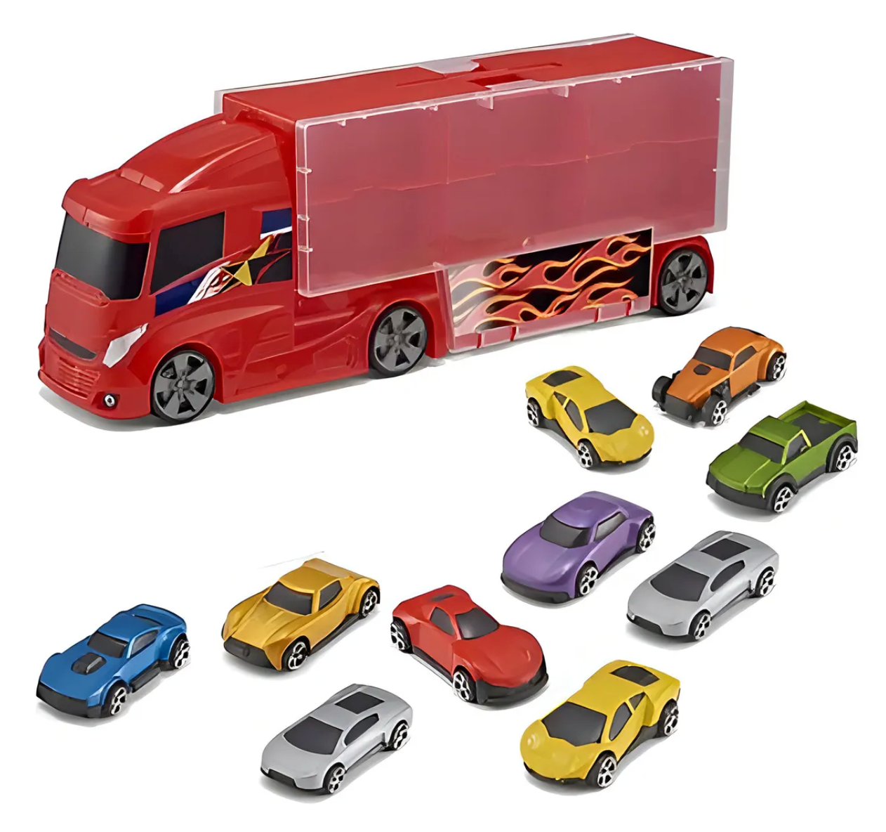 Camion Transportador 8 Teamsterz Incluye 4 Autos