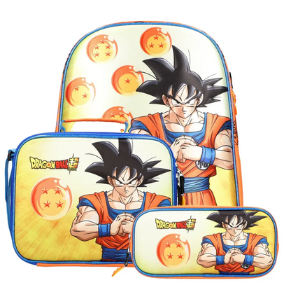 Set 3 en 1 Dragon Ball Super Infantil Azul Naranja
