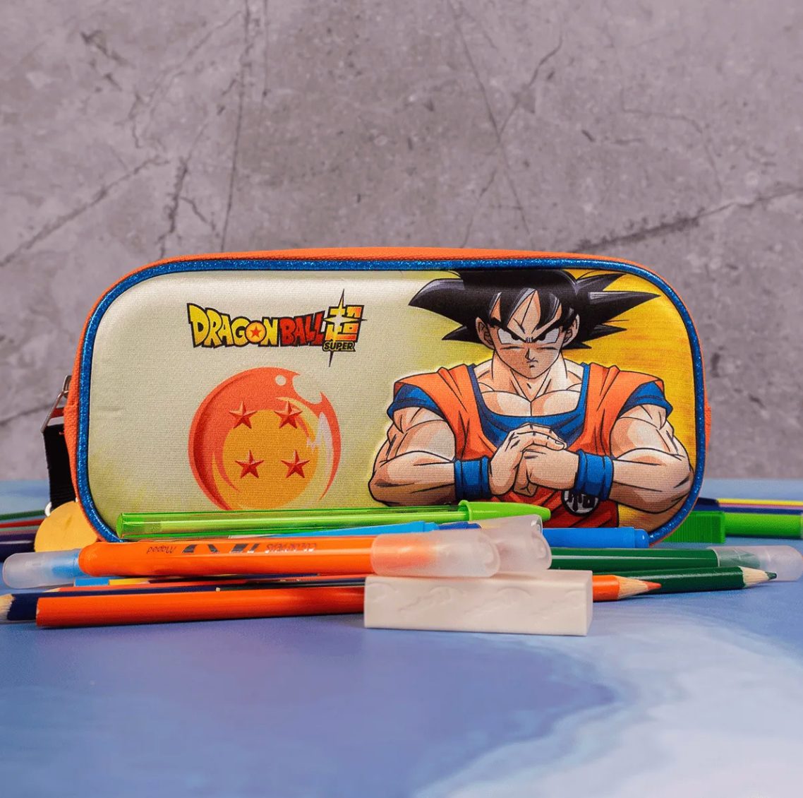 Set 3 en 1 Dragon Ball Super Infantil Azul Naranja