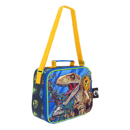 Set Mochila Lonchera y Estuche Jurassic World Dinosaurios Infantil
