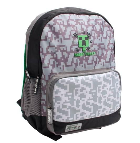 Mochila Juvenil Minecraft Gris