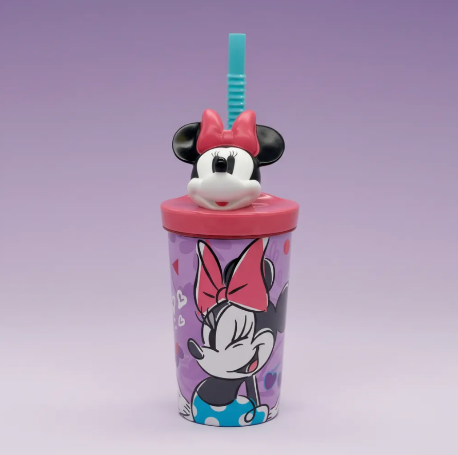 Vaso Con Bombilla Minnie Mouse 3D 360ml