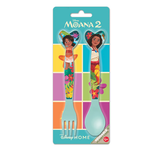 Set Cubiertos 2 Piezas Moana Princesas