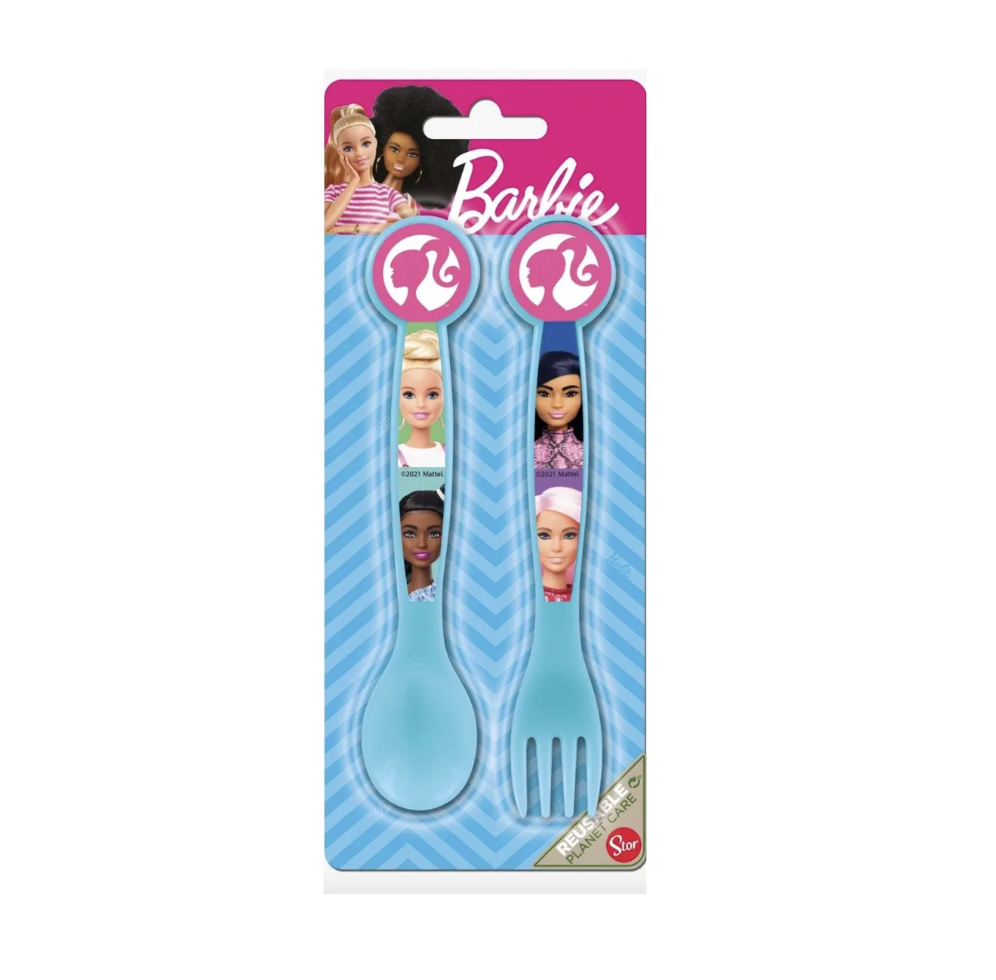 Set Cubiertos 2 Piezas Barbie