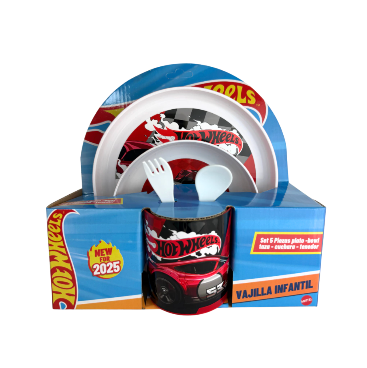 Set Vajilleria 5 Piezas Hot Wheels