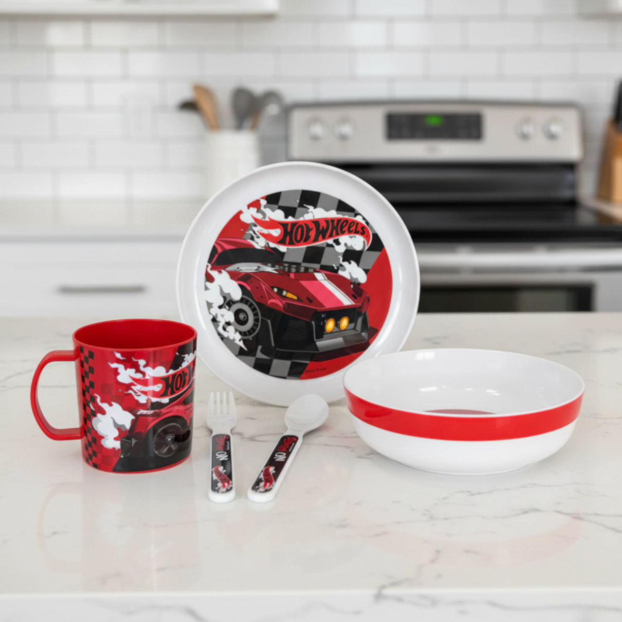 Set Vajilleria 5 Piezas Hot Wheels