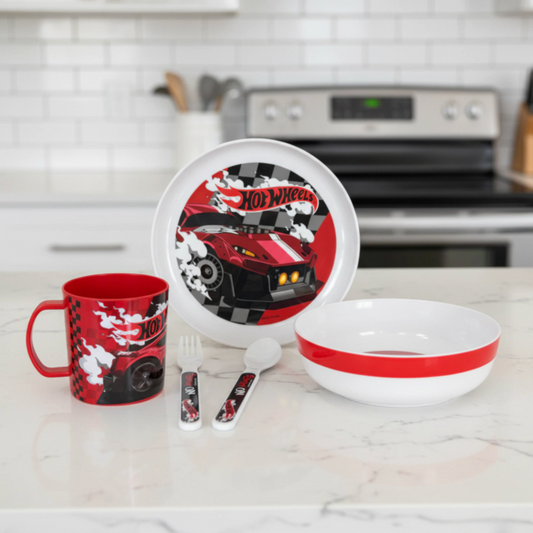 Set Vajilleria 5 Piezas Hot Wheels