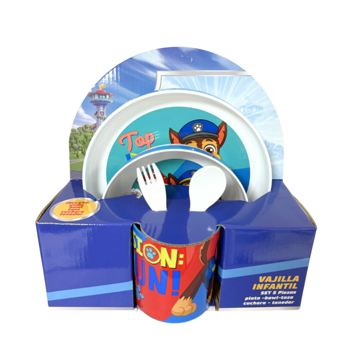Set Vajilleria 5 Piezas Paw Patrol