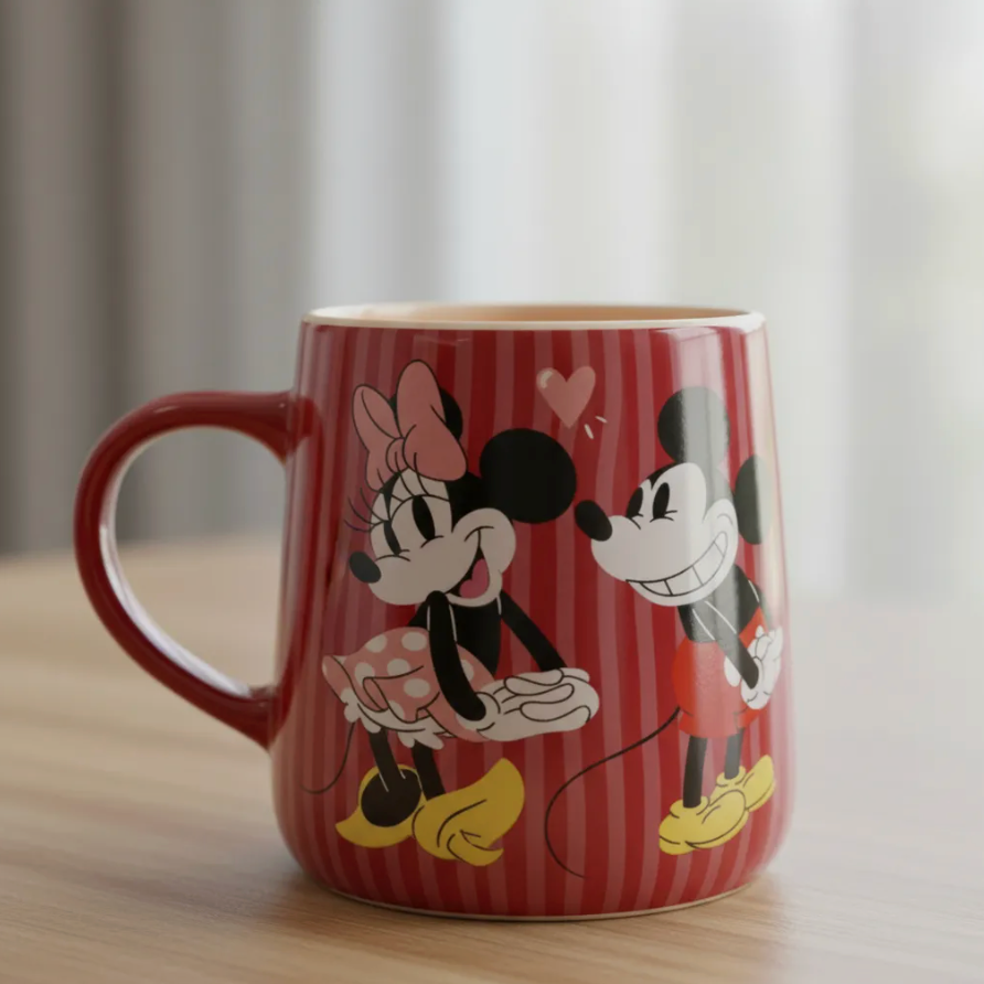 Tazon Piramide Kiss Mickey y Minnie 400ml Disney Dia de los Enamorados Valentin