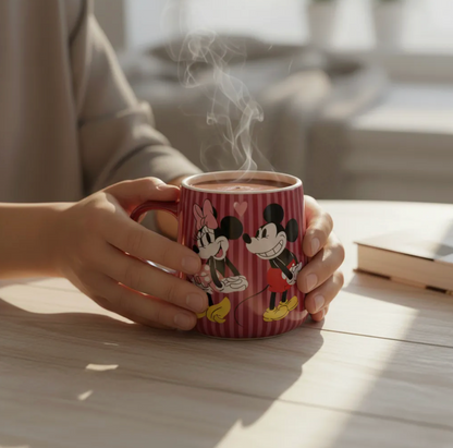 Tazon Piramide Kiss Mickey y Minnie 400ml Disney Dia de los Enamorados Valentin