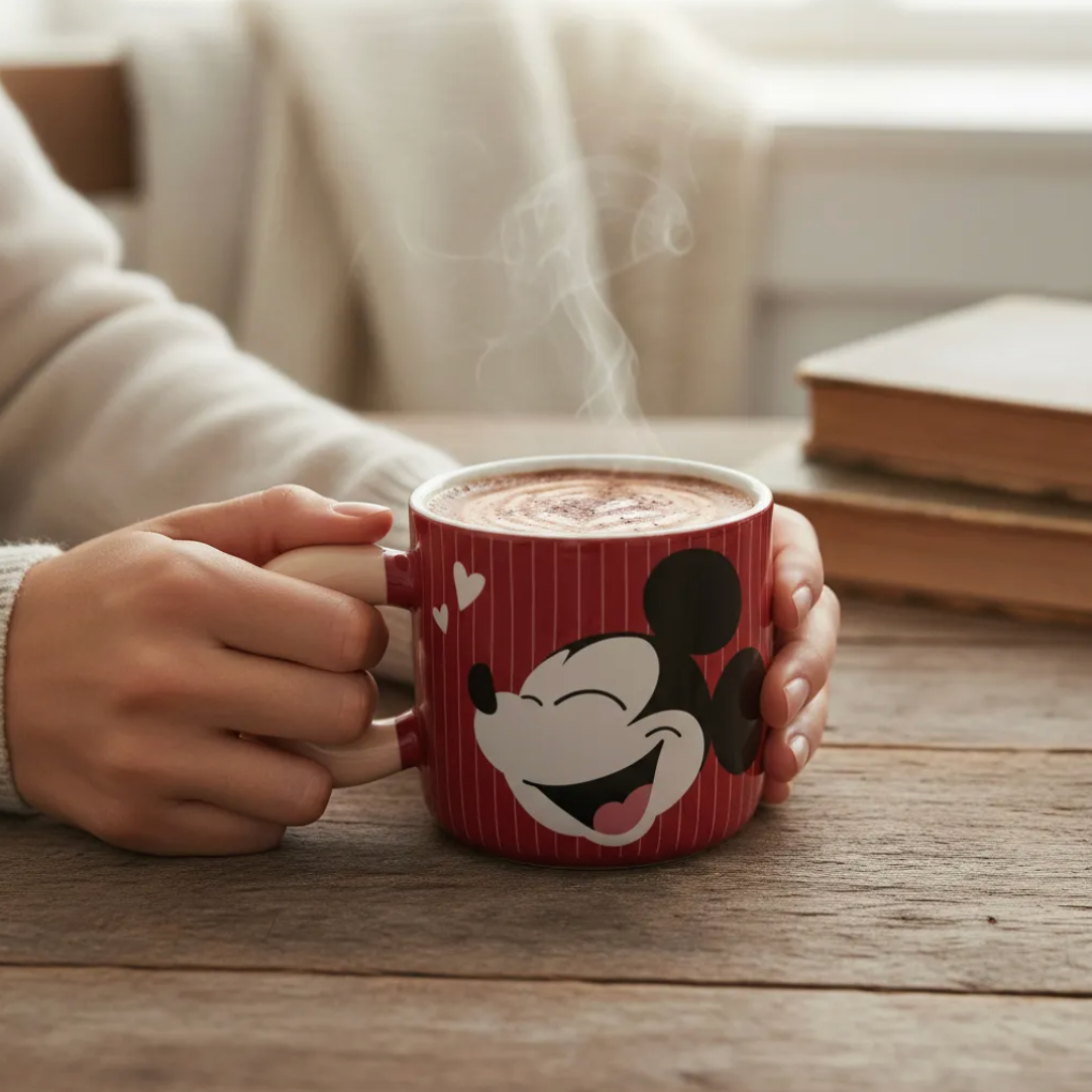 Tazon Macchiato Mickey Kiss 380ml Disney Dia de los Enamorados Valentin