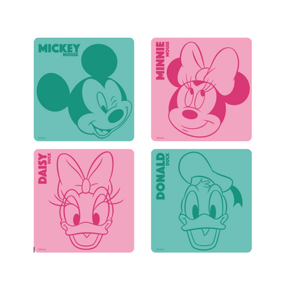 Set 4 Posavaso Summer Disney Mickey Minnie Daisy Donald