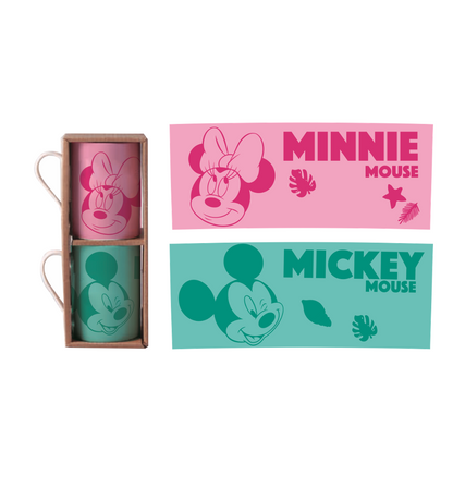 Set 2 Tazones Duo 330ml Summer Disney Minnie Mickey