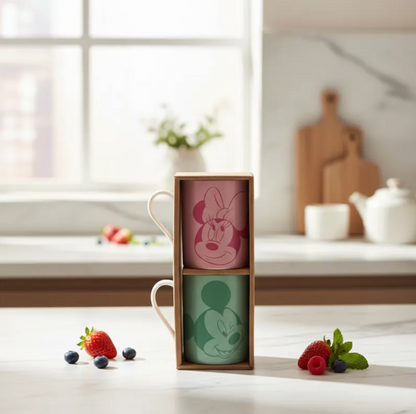 Set 2 Tazones Duo 330ml Summer Disney Minnie Mickey