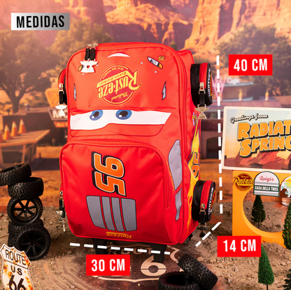Mochila Cars Infantil 3D con Ruedas