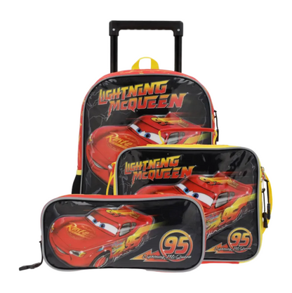 Pack Escolar Mochila con Ruedas Cars Infantil