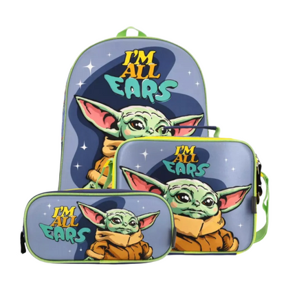 Set Escolar Star Wars Infantil Mochila + Lonchera + Estuche