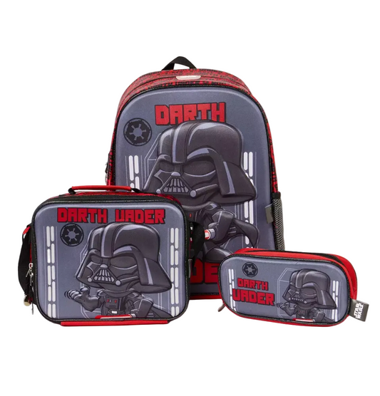 Set Escolar Star Wars Dart Vader Infantil Mochila + Lonchera + Estuche