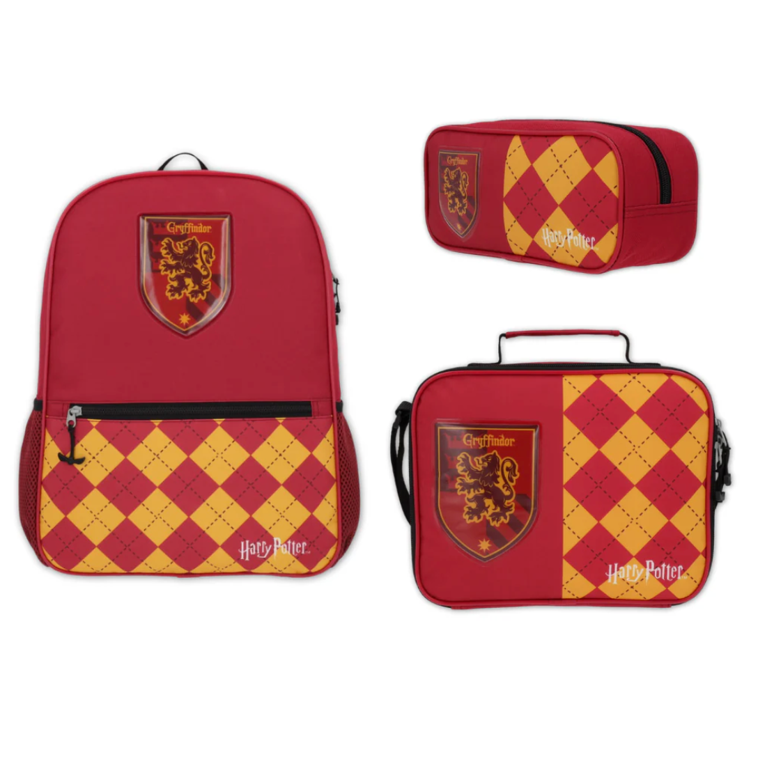 Set Escolar Harry Potter Mochila + Lonchera + Estuche Gryffindor