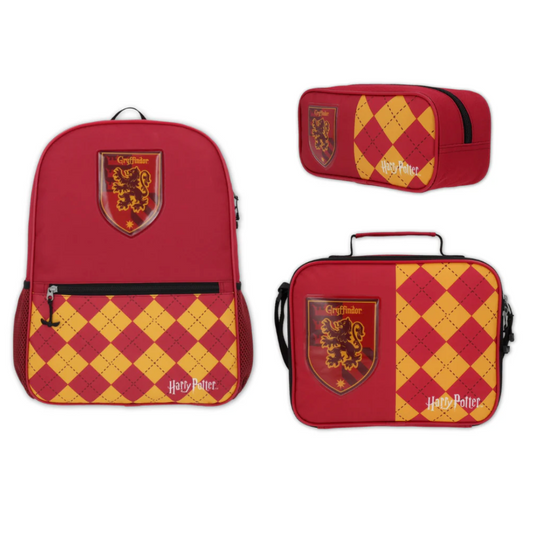 Set Escolar Harry Potter Mochila + Lonchera + Estuche Gryffindor