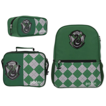Set Escolar Harry Potter Mochila + Lonchera + Estuche Slytherin