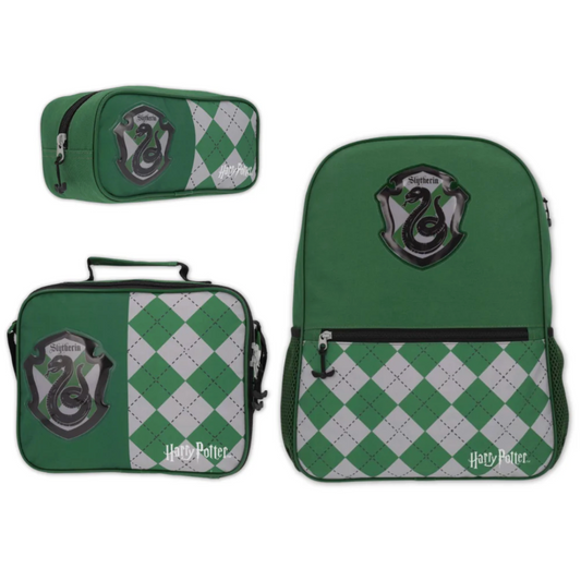 Set Escolar Harry Potter Mochila + Lonchera + Estuche Slytherin