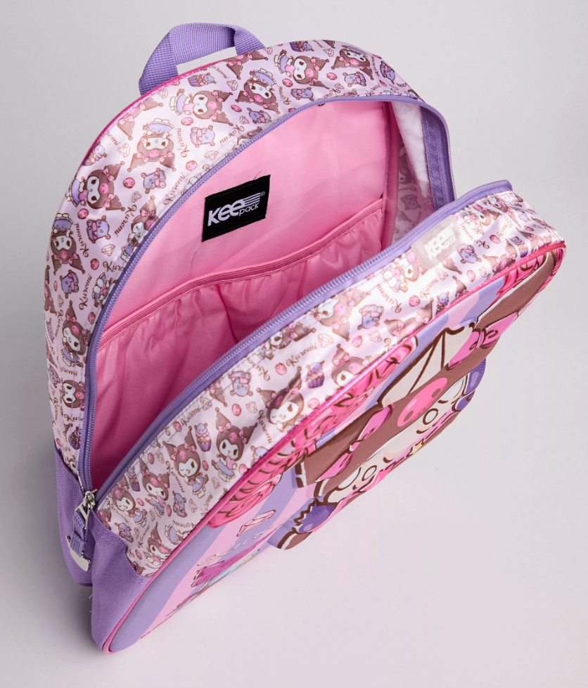 Set Escolar Kuromi Infantil Mochila + Lonchera + Estuche