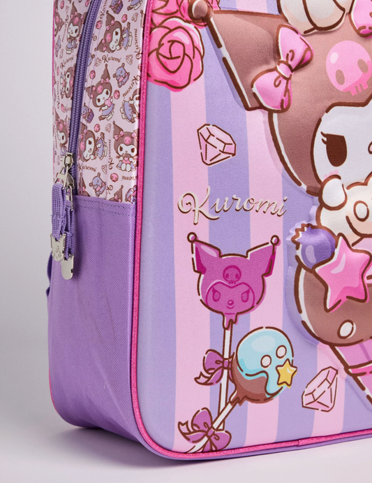 Set Escolar Kuromi Infantil Mochila + Lonchera + Estuche