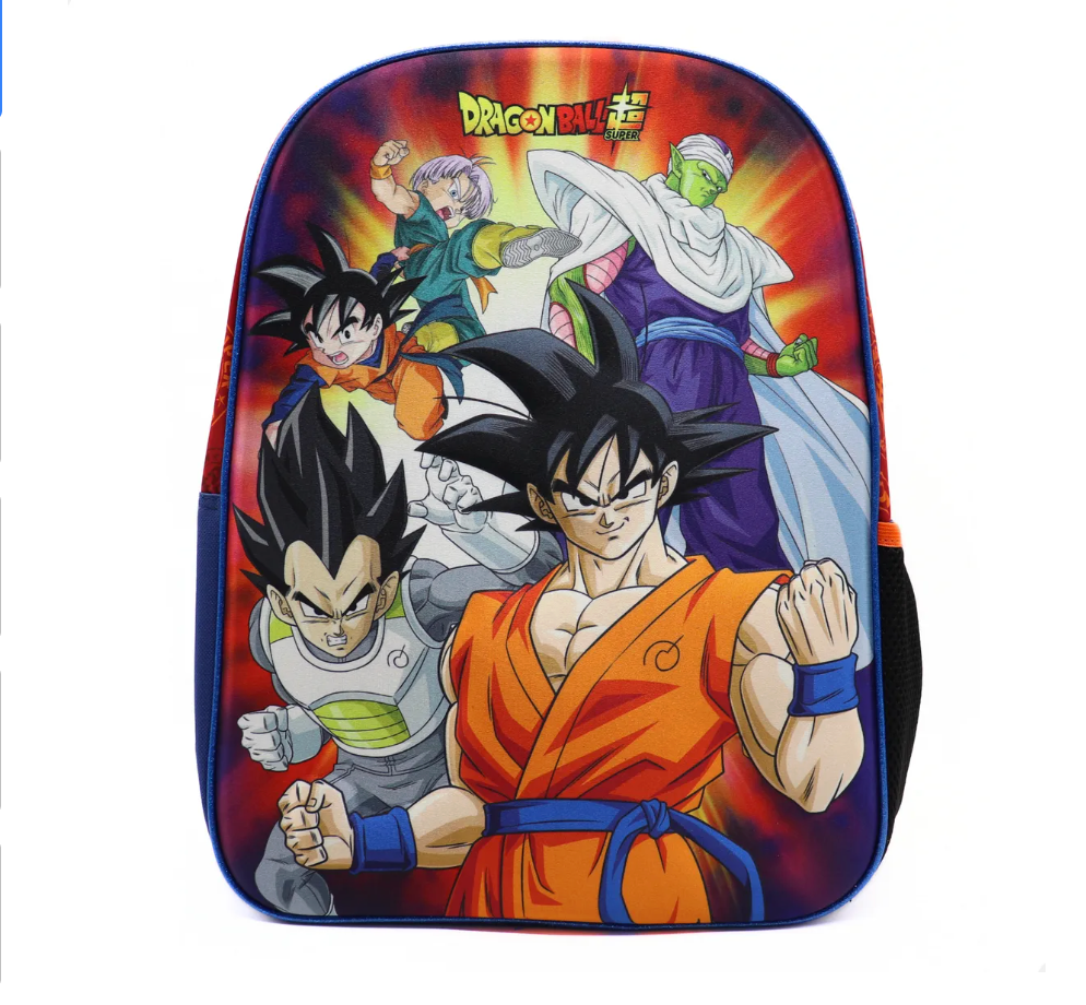 Set 3 en 1 Dragon Ball Super Infantil Mochila + Lonchera + Estuche